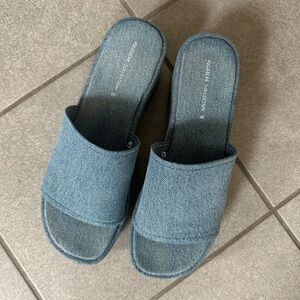 Pull & Bear Denim Slide platforms 39